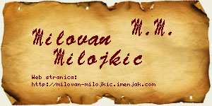 Milovan Milojkić vizit kartica